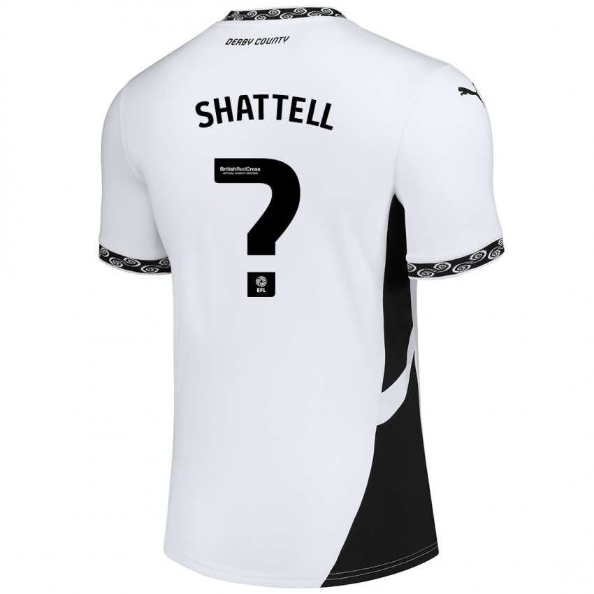 Bambino Maglia Josh Shattell #0 Bianco Nero Kit Gara Home 2024/25 Maglietta