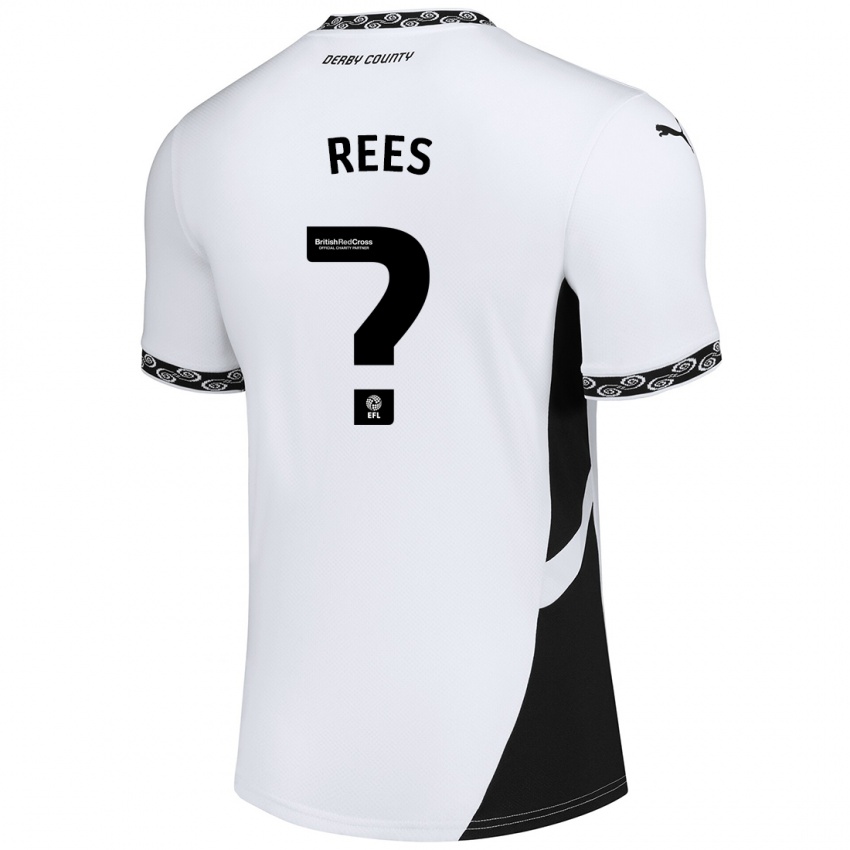 Bambino Maglia Harvey Rees #0 Bianco Nero Kit Gara Home 2024/25 Maglietta