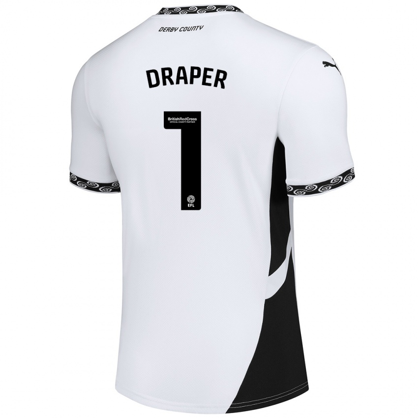 Bambino Maglia Anna Draper #1 Bianco Nero Kit Gara Home 2024/25 Maglietta