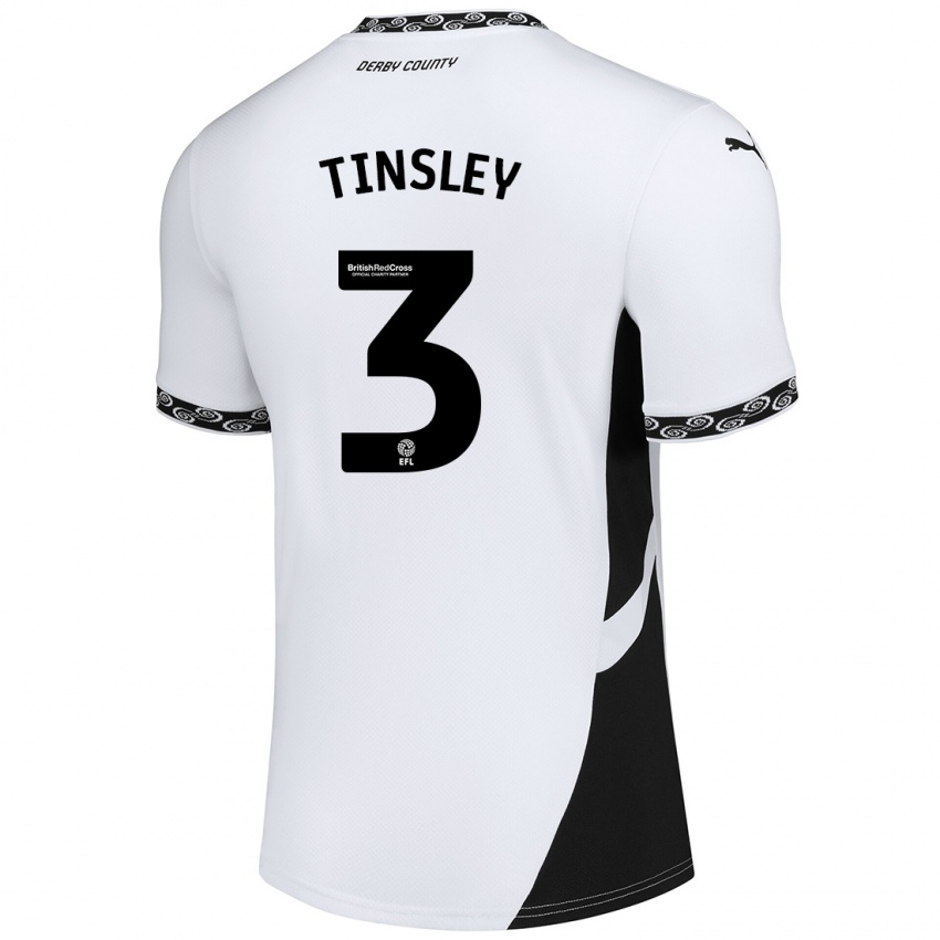 Bambino Maglia Megan Tinsley #3 Bianco Nero Kit Gara Home 2024/25 Maglietta