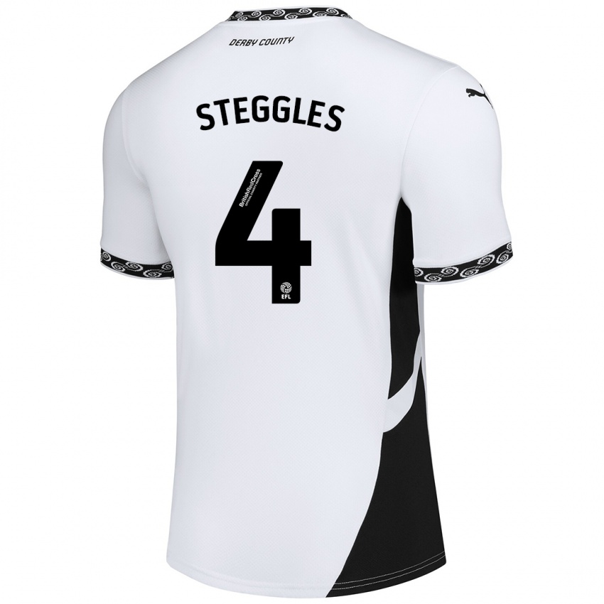 Bambino Maglia Charlotte Steggles #4 Bianco Nero Kit Gara Home 2024/25 Maglietta