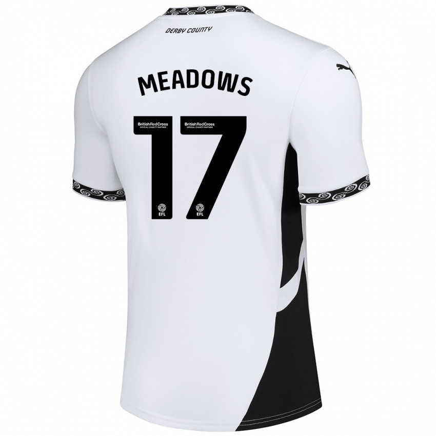 Bambino Maglia Helena Meadows #17 Bianco Nero Kit Gara Home 2024/25 Maglietta