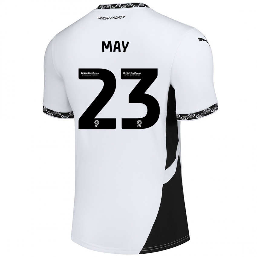 Bambino Maglia Rebecca May #23 Bianco Nero Kit Gara Home 2024/25 Maglietta