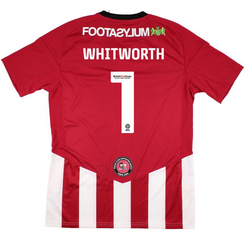 Bambino Maglia Joe Whitworth #1 Rosso Bianco Kit Gara Home 2024/25 Maglietta