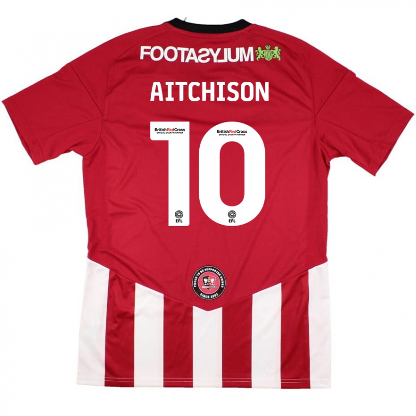 Bambino Maglia Jack Aitchison #10 Rosso Bianco Kit Gara Home 2024/25 Maglietta