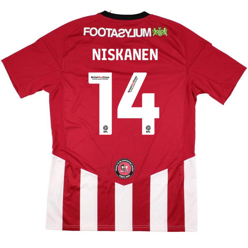 Bambino Maglia Ilmari Niskanen #14 Rosso Bianco Kit Gara Home 2024/25 Maglietta