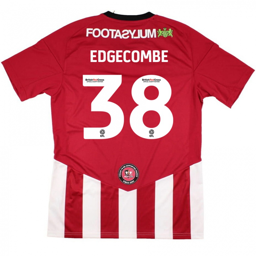 Bambino Maglia Max Edgecombe #38 Rosso Bianco Kit Gara Home 2024/25 Maglietta