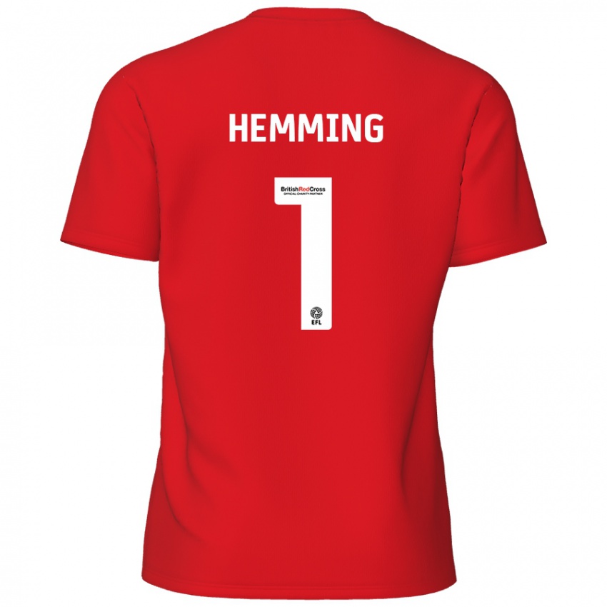 Bambino Maglia Zach Hemming #1 Rosso Kit Gara Home 2024/25 Maglietta