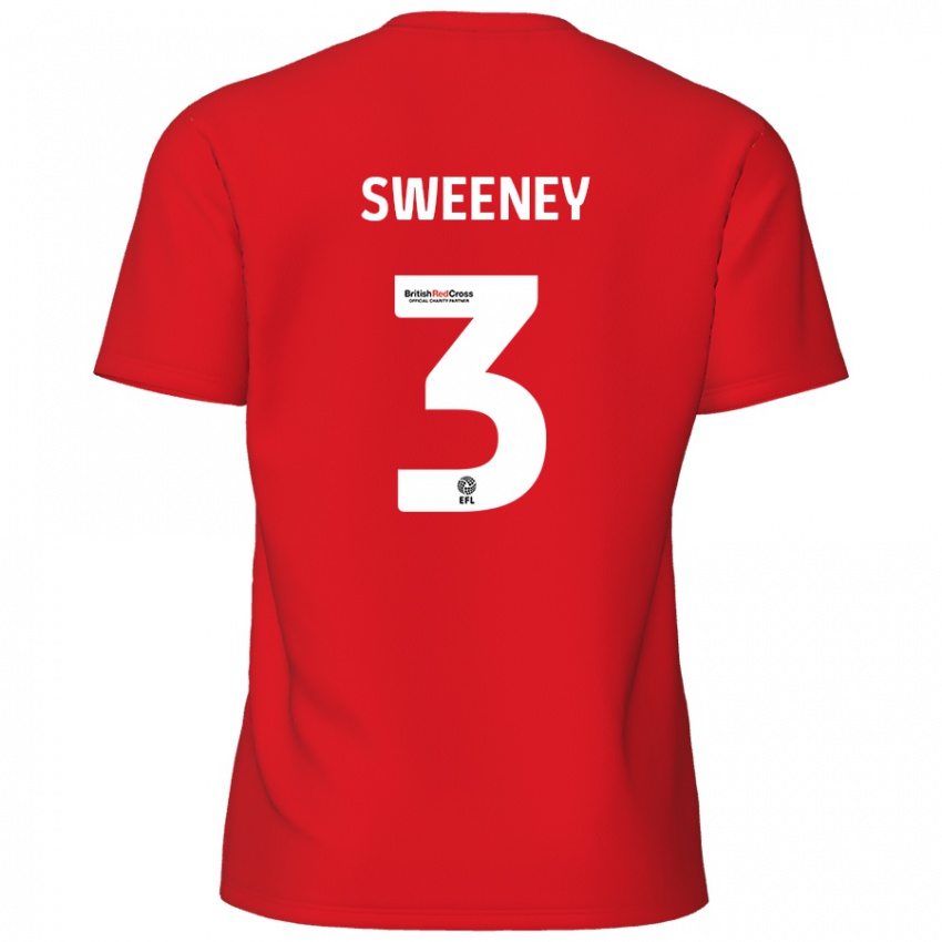 Bambino Maglia Jayden Sweeney #3 Rosso Kit Gara Home 2024/25 Maglietta