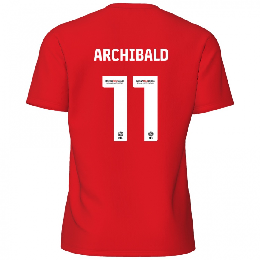 Bambino Maglia Theo Archibald #11 Rosso Kit Gara Home 2024/25 Maglietta