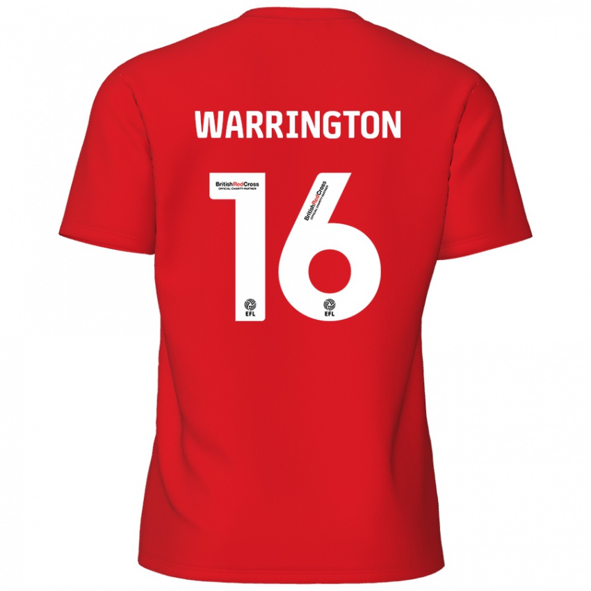 Bambino Maglia Lewis Warrington #16 Rosso Kit Gara Home 2024/25 Maglietta