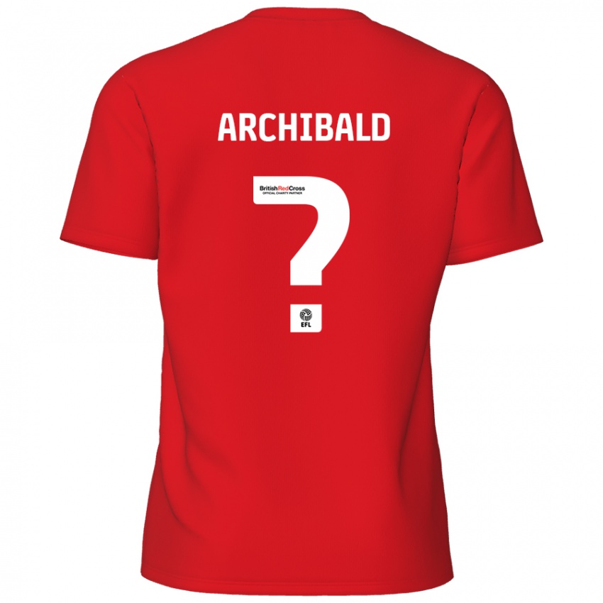 Bambino Maglia Aaron Archibald #0 Rosso Kit Gara Home 2024/25 Maglietta