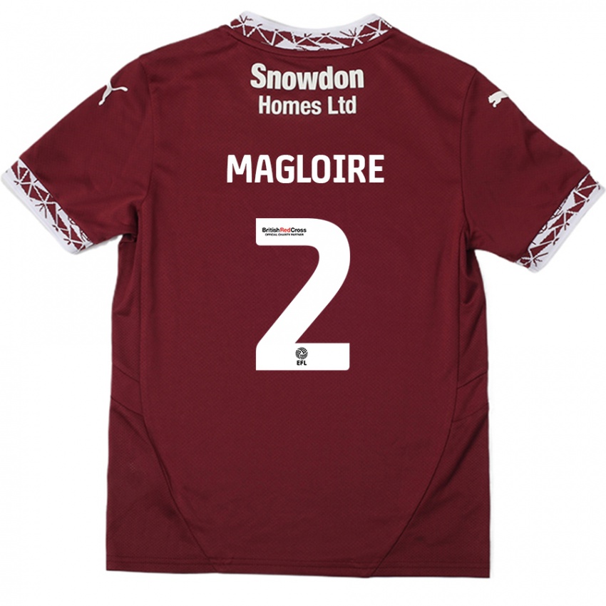 Bambino Maglia Tyler Magloire #2 Borgogna Kit Gara Home 2024/25 Maglietta