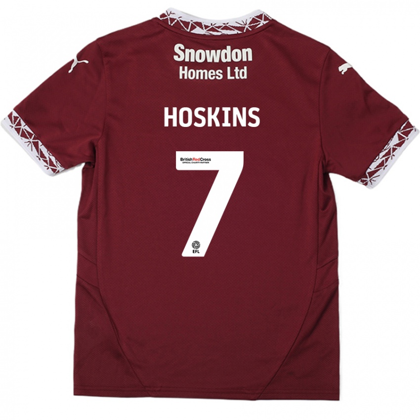 Bambino Maglia Sam Hoskins #7 Borgogna Kit Gara Home 2024/25 Maglietta