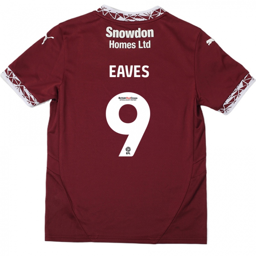 Bambino Maglia Tom Eaves #9 Borgogna Kit Gara Home 2024/25 Maglietta