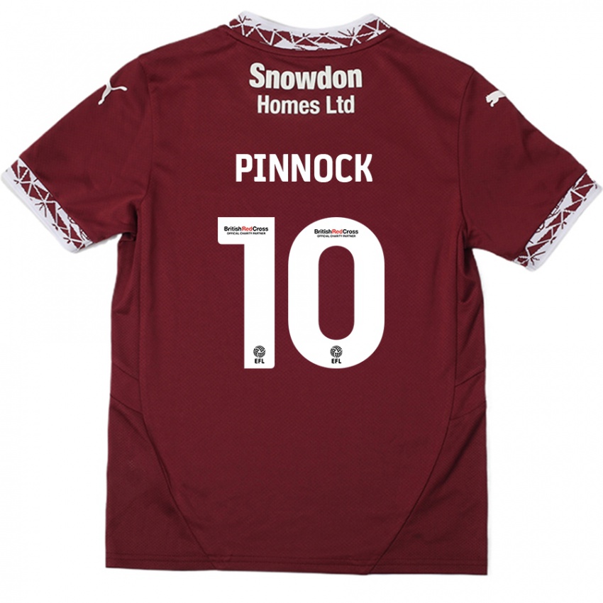 Bambino Maglia Mitch Pinnock #10 Borgogna Kit Gara Home 2024/25 Maglietta