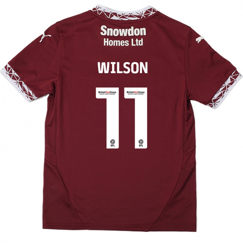 Bambino Maglia James Wilson #11 Borgogna Kit Gara Home 2024/25 Maglietta