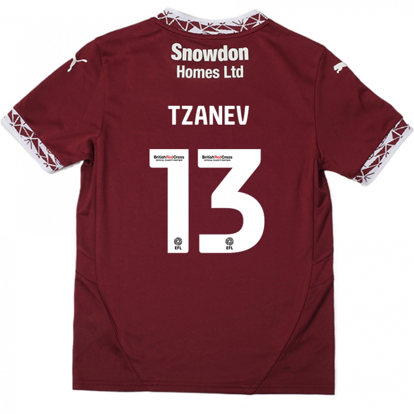 Bambino Maglia Nik Tzanev #13 Borgogna Kit Gara Home 2024/25 Maglietta