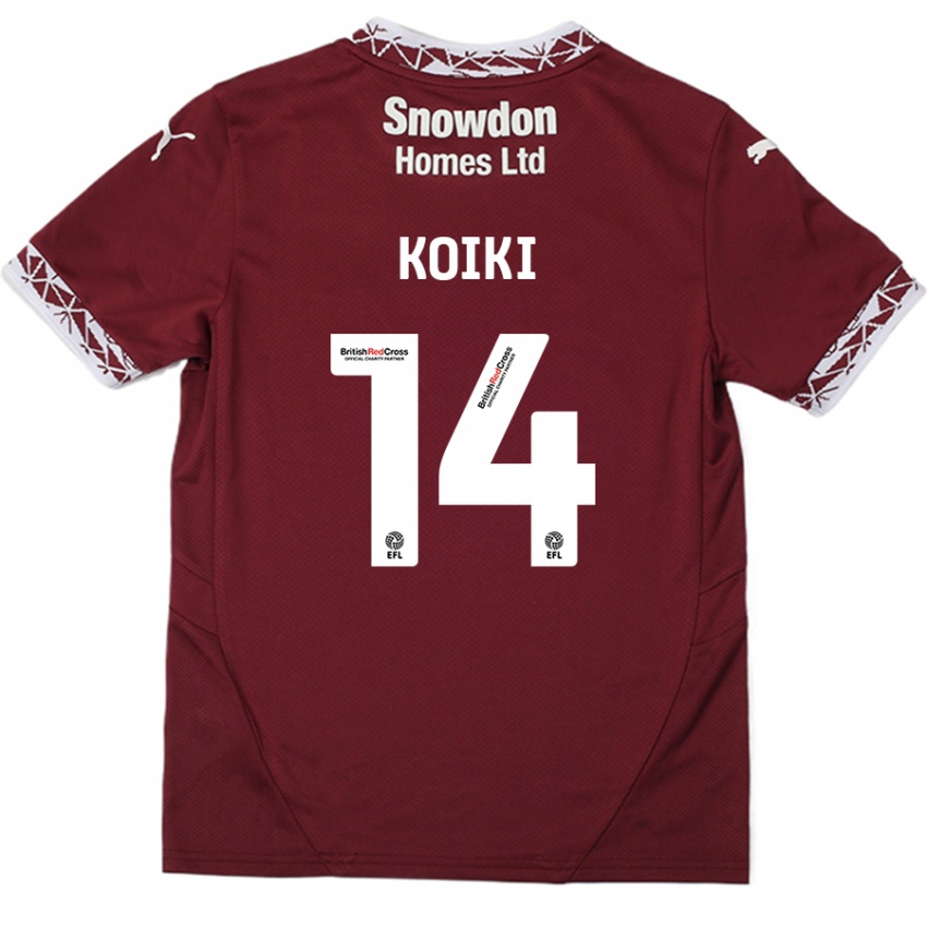 Bambino Maglia Ali Koiki #14 Borgogna Kit Gara Home 2024/25 Maglietta