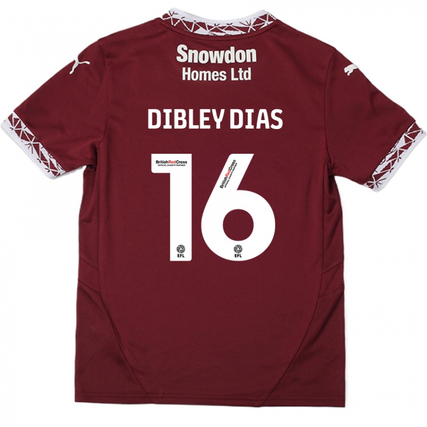 Bambino Maglia Matt Dibley-Dias #16 Borgogna Kit Gara Home 2024/25 Maglietta