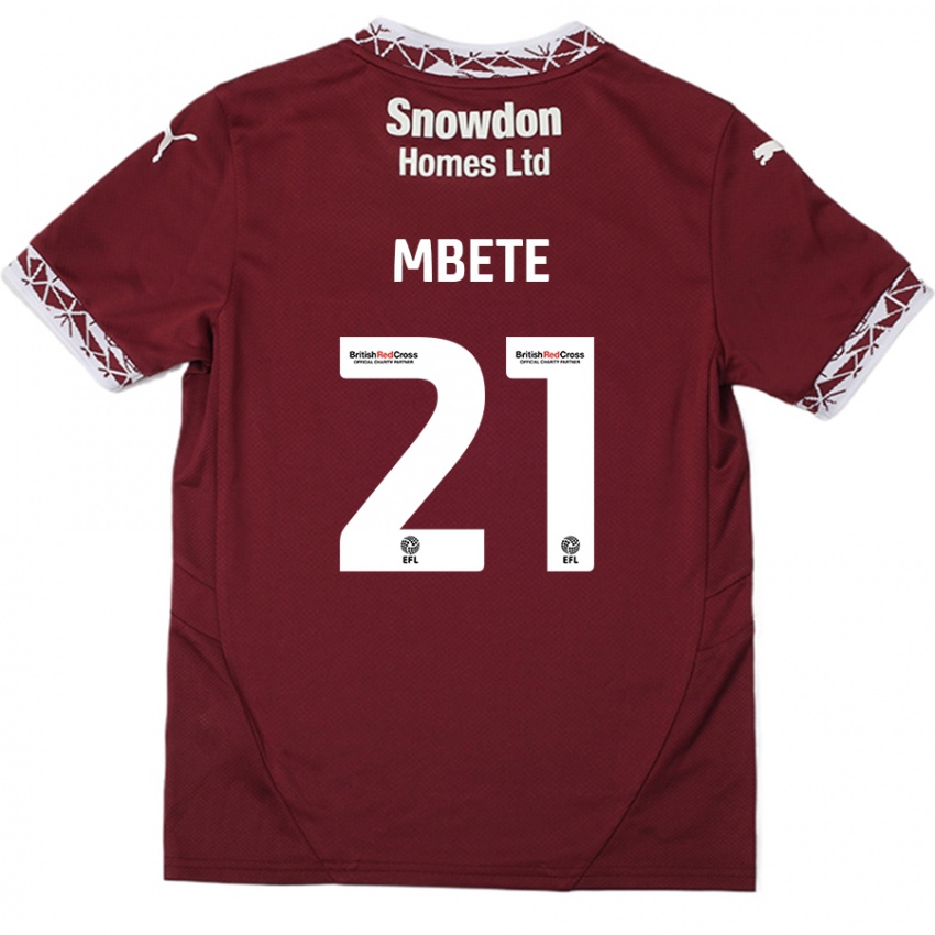 Bambino Maglia Luke Mbete #21 Borgogna Kit Gara Home 2024/25 Maglietta