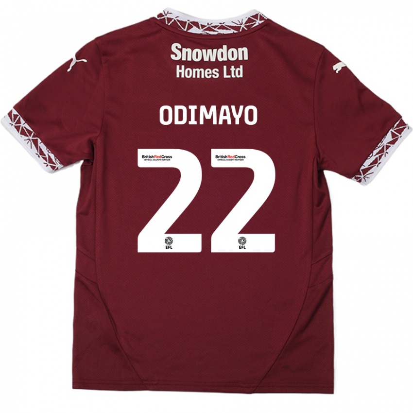 Bambino Maglia Akin Odimayo #22 Borgogna Kit Gara Home 2024/25 Maglietta