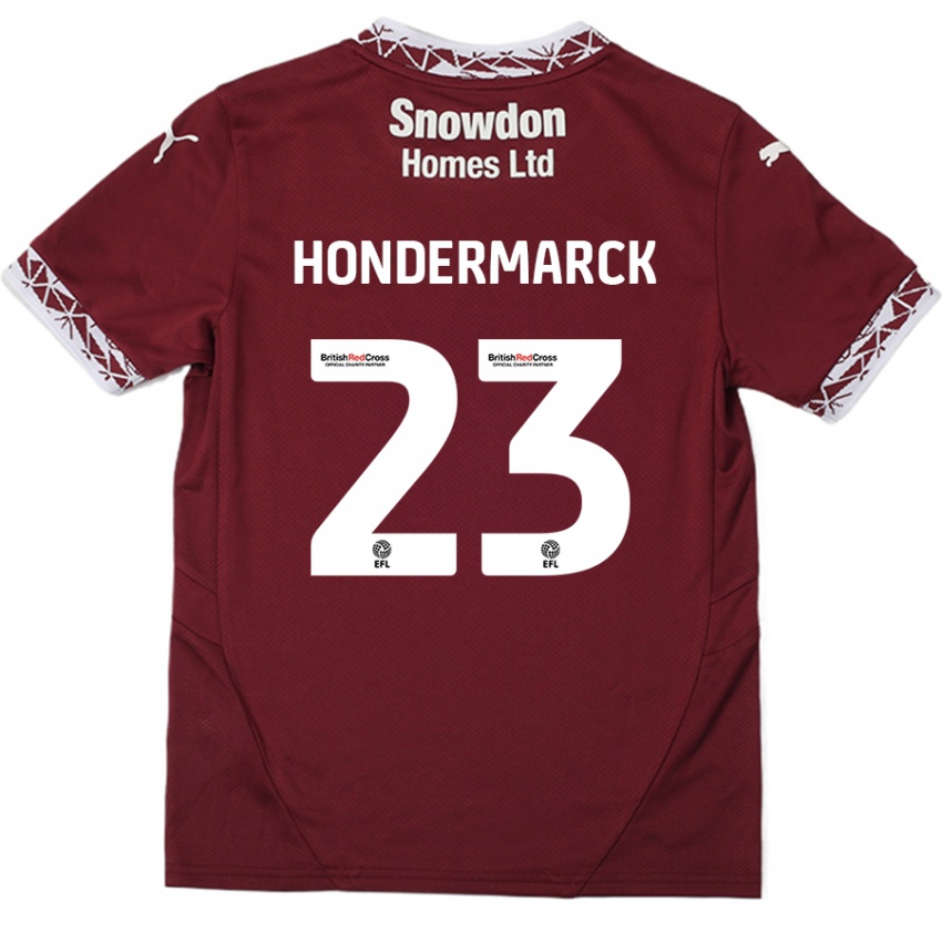 Bambino Maglia William Hondermarck #23 Borgogna Kit Gara Home 2024/25 Maglietta