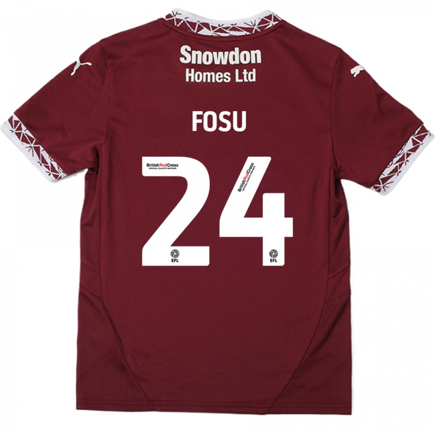 Bambino Maglia Tariqe Fosu #24 Borgogna Kit Gara Home 2024/25 Maglietta