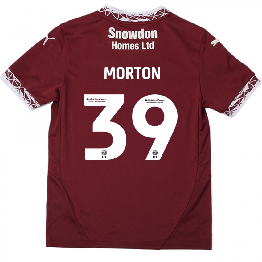 Bambino Maglia Callum Morton #39 Borgogna Kit Gara Home 2024/25 Maglietta