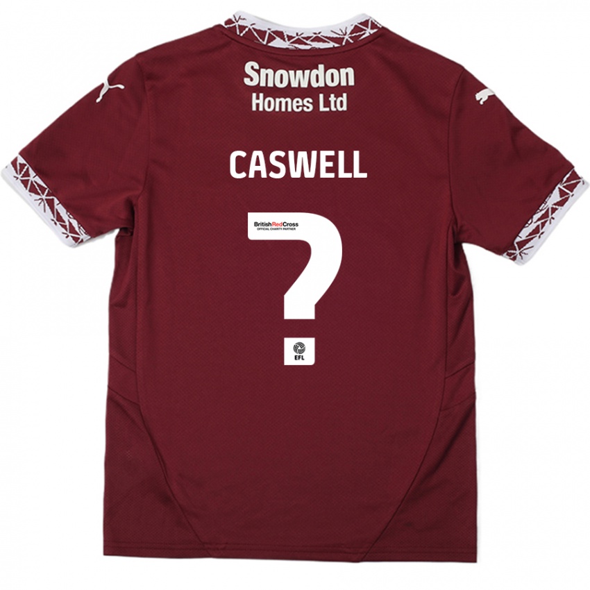 Bambino Maglia Jordan Caswell #0 Borgogna Kit Gara Home 2024/25 Maglietta