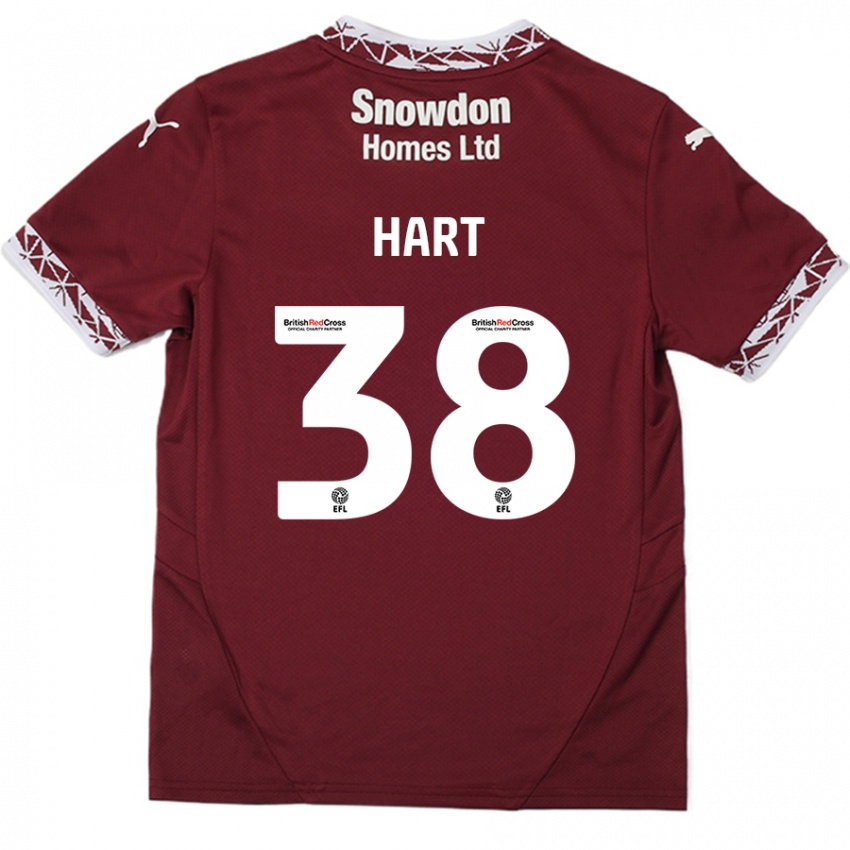 Bambino Maglia Jamari Hart #38 Borgogna Kit Gara Home 2024/25 Maglietta