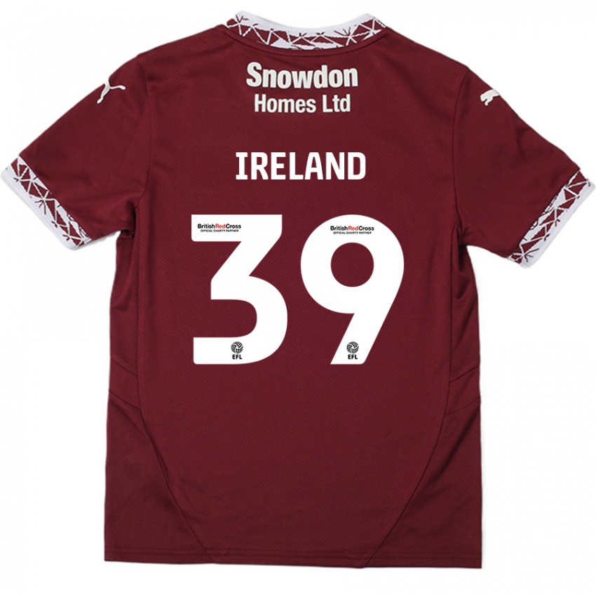 Bambino Maglia Matthew Ireland #39 Borgogna Kit Gara Home 2024/25 Maglietta