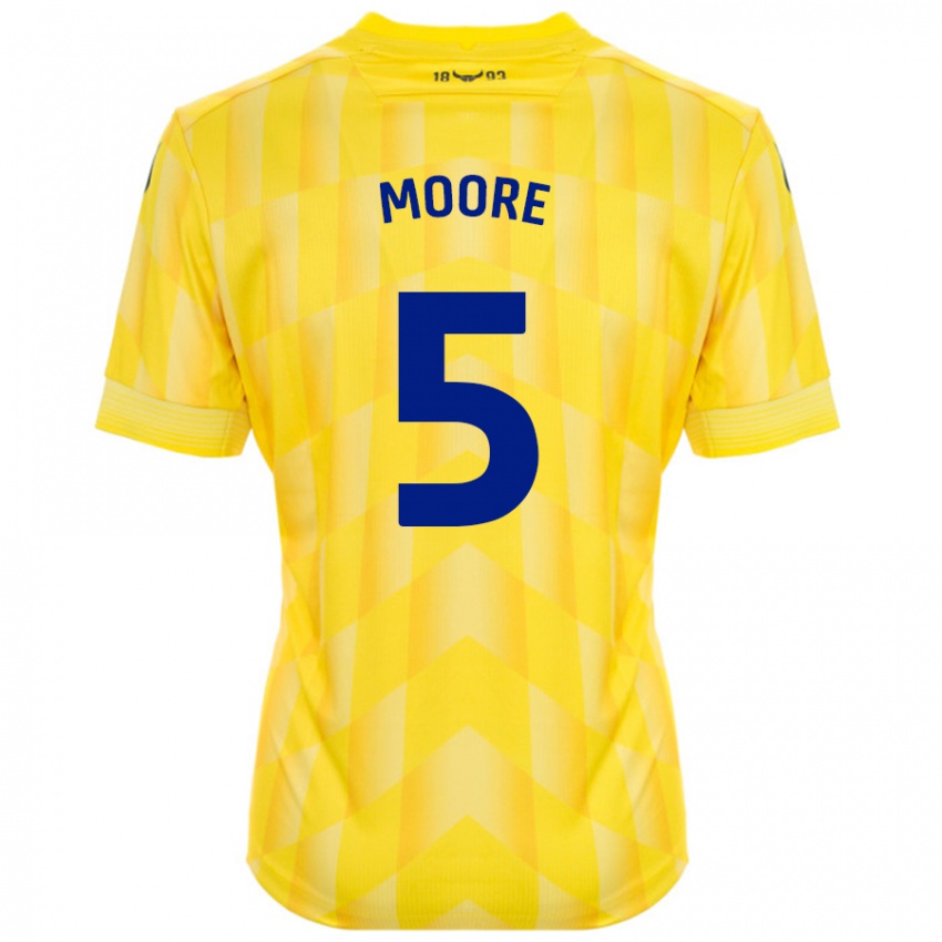 Bambino Maglia Elliott Moore #5 Giallo Kit Gara Home 2024/25 Maglietta