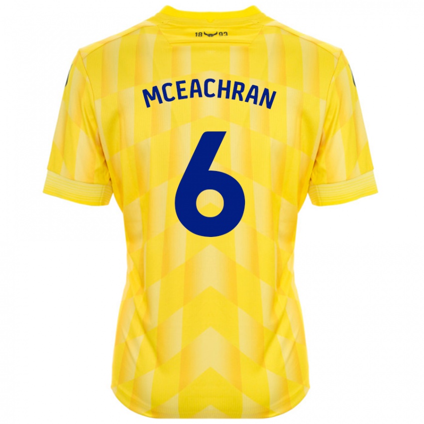 Bambino Maglia Josh Mceachran #6 Giallo Kit Gara Home 2024/25 Maglietta