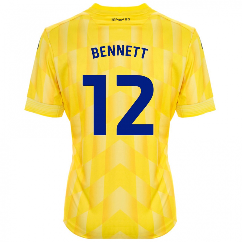 Bambino Maglia Joe Bennett #12 Giallo Kit Gara Home 2024/25 Maglietta