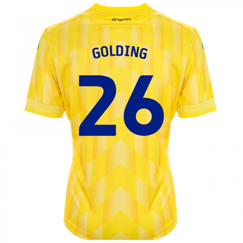 Bambino Maglia James Golding #26 Giallo Kit Gara Home 2024/25 Maglietta