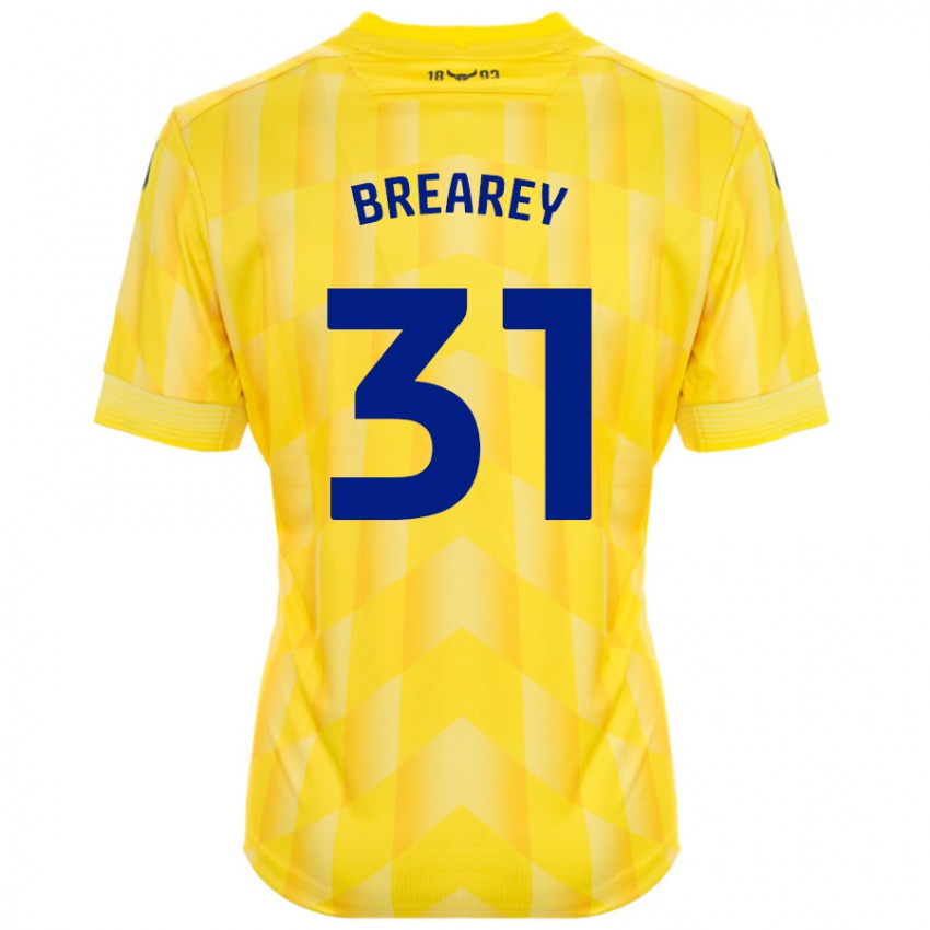 Bambino Maglia Eddie Brearey #31 Giallo Kit Gara Home 2024/25 Maglietta