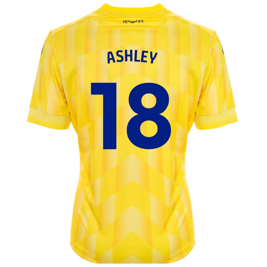 Bambino Maglia Alex Ashley #18 Giallo Kit Gara Home 2024/25 Maglietta