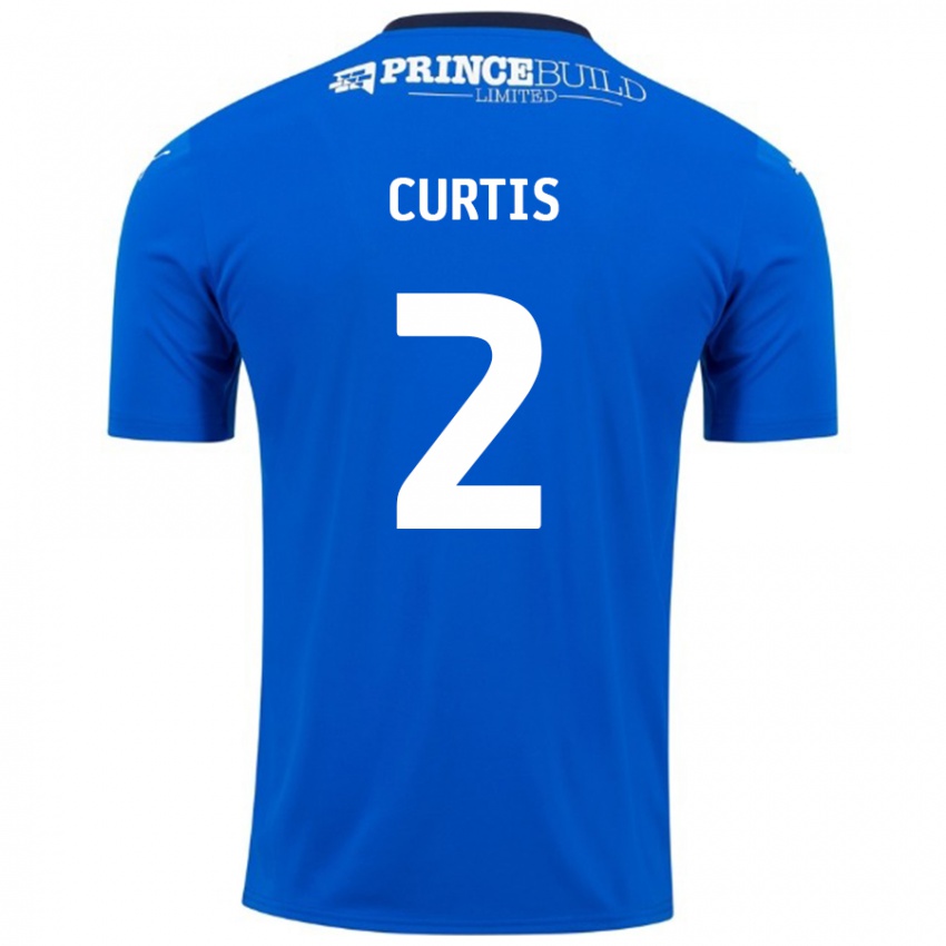 Bambino Maglia Sam Curtis #2 Blu Bianco Kit Gara Home 2024/25 Maglietta