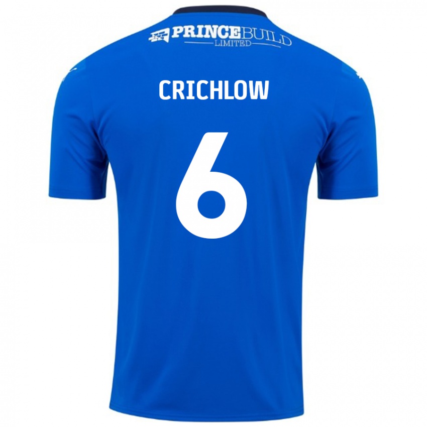 Bambino Maglia Romoney Crichlow #6 Blu Bianco Kit Gara Home 2024/25 Maglietta