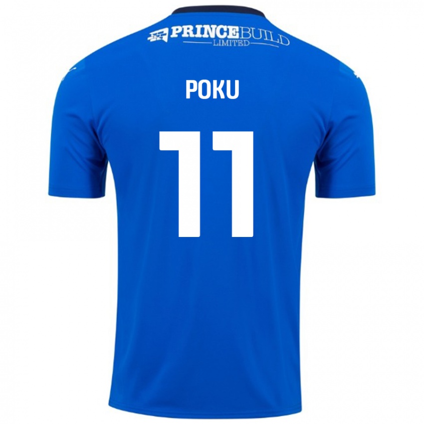 Bambino Maglia Kwame Poku #11 Blu Bianco Kit Gara Home 2024/25 Maglietta