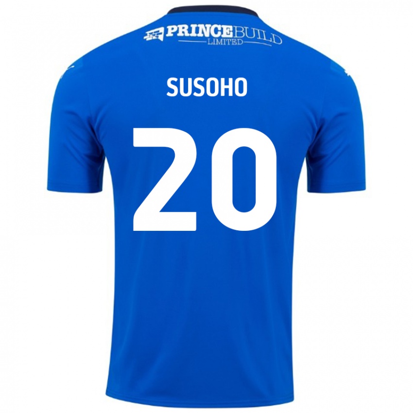 Bambino Maglia Mahamadou Susoho #20 Blu Bianco Kit Gara Home 2024/25 Maglietta