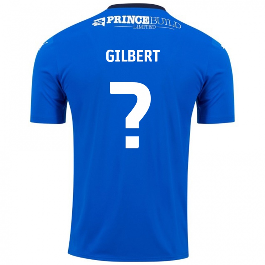 Bambino Maglia Luke Gilbert #0 Blu Bianco Kit Gara Home 2024/25 Maglietta