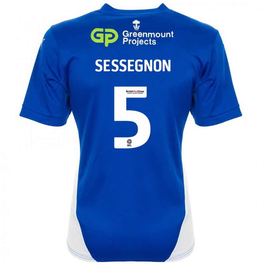 Bambino Maglia Steven Sessegnon #5 Blu Bianco Kit Gara Home 2024/25 Maglietta