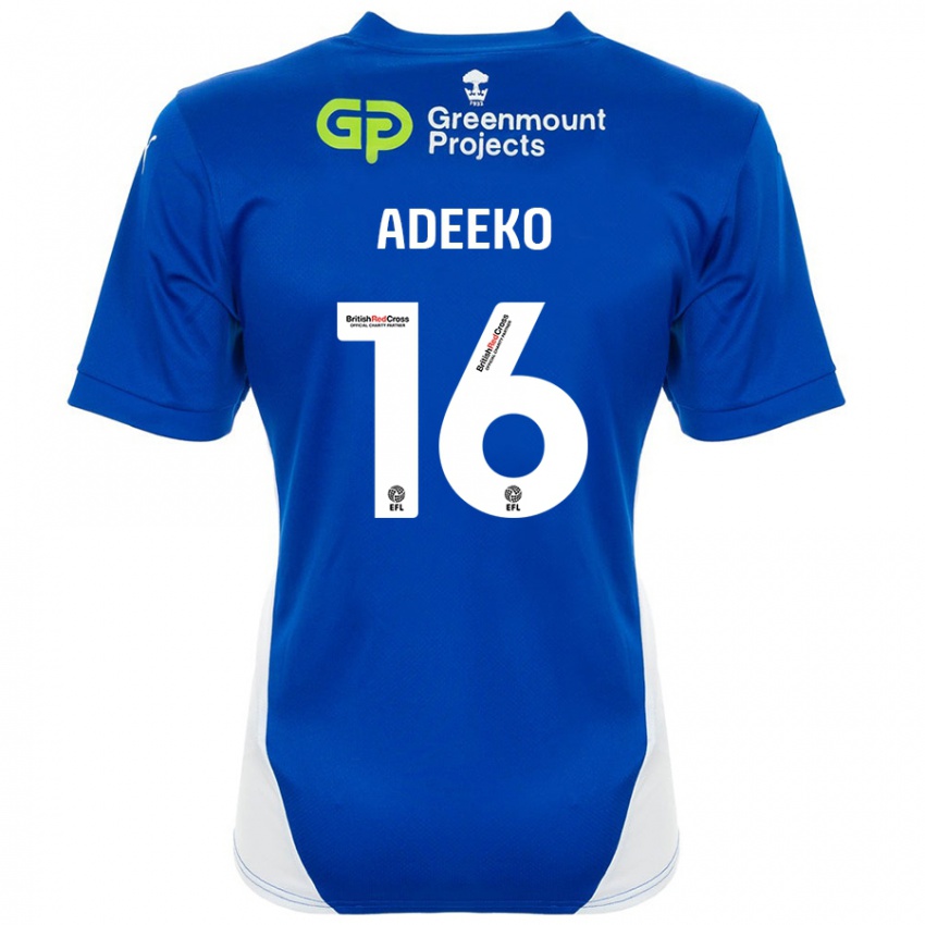 Bambino Maglia Baba Adeeko #16 Blu Bianco Kit Gara Home 2024/25 Maglietta