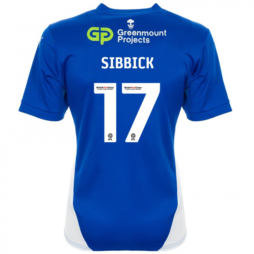 Bambino Maglia Toby Sibbick #17 Blu Bianco Kit Gara Home 2024/25 Maglietta