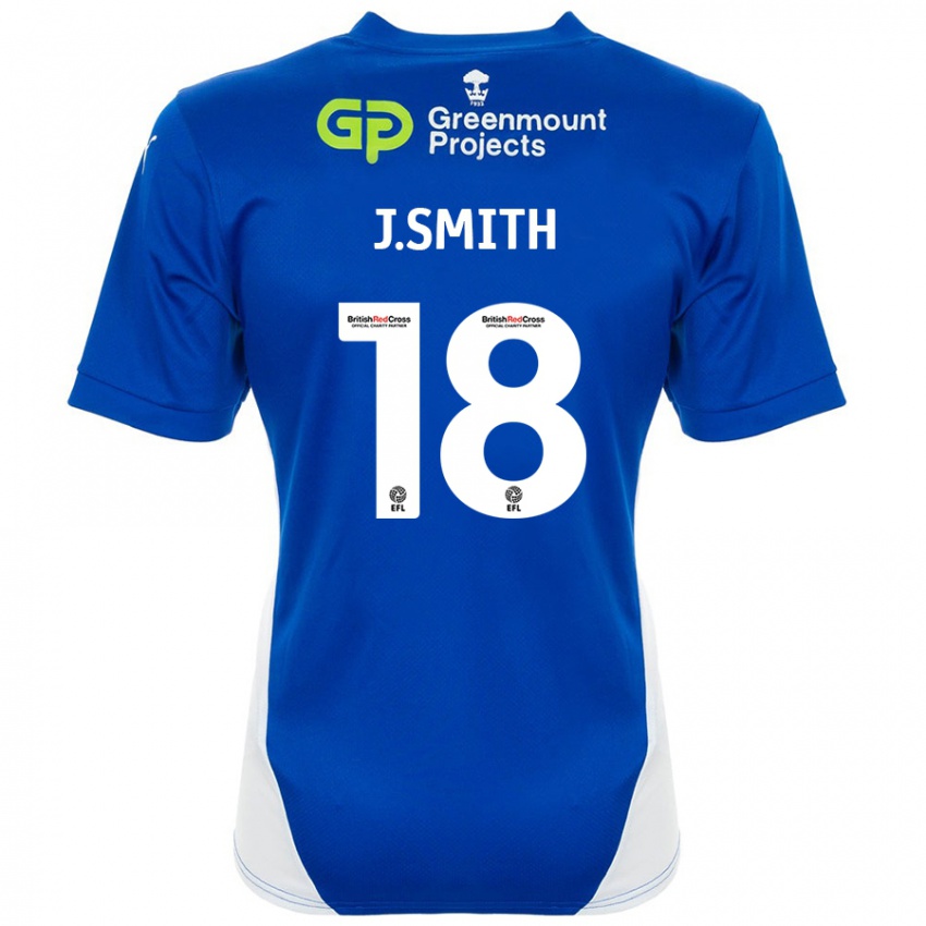 Bambino Maglia Jonny Smith #18 Blu Bianco Kit Gara Home 2024/25 Maglietta