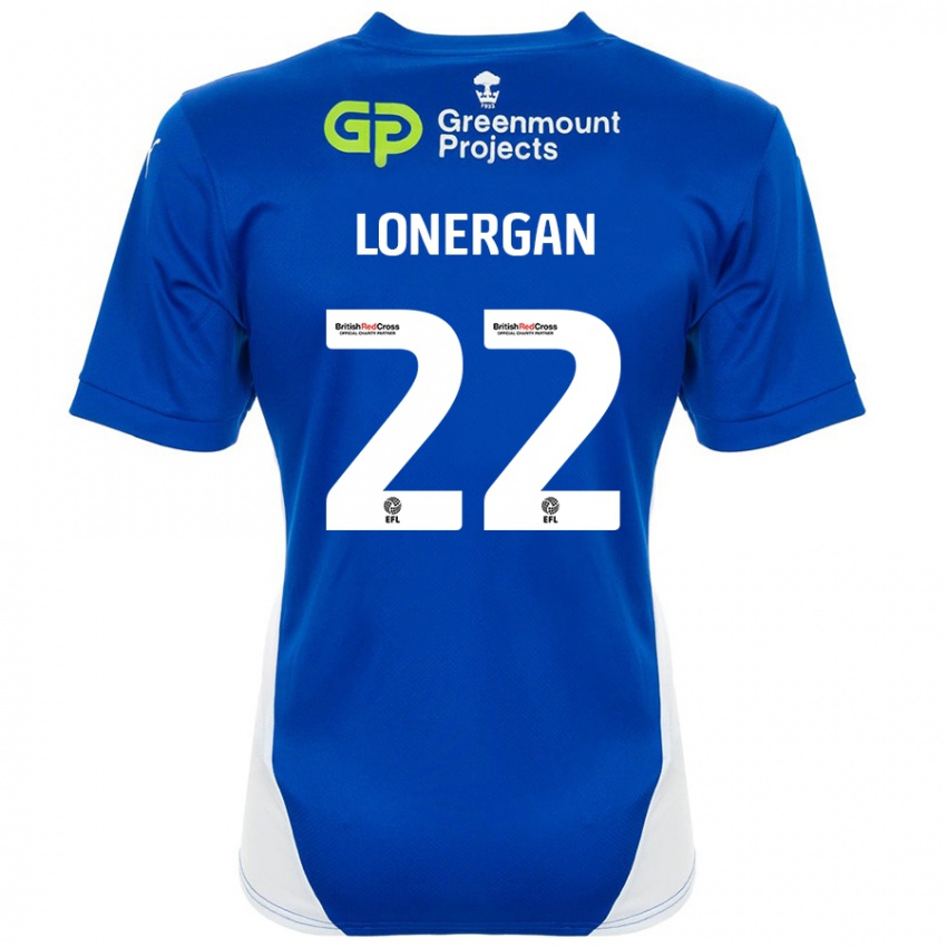 Bambino Maglia Andy Lonergan #22 Blu Bianco Kit Gara Home 2024/25 Maglietta