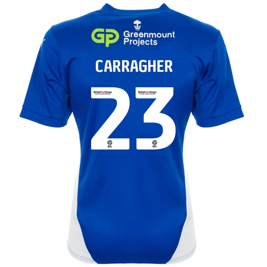 Bambino Maglia James Carragher #23 Blu Bianco Kit Gara Home 2024/25 Maglietta