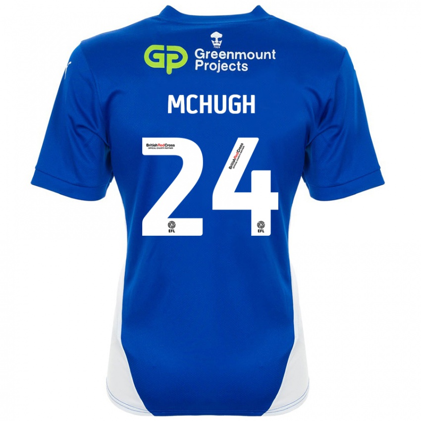 Bambino Maglia Harry Mchugh #24 Blu Bianco Kit Gara Home 2024/25 Maglietta